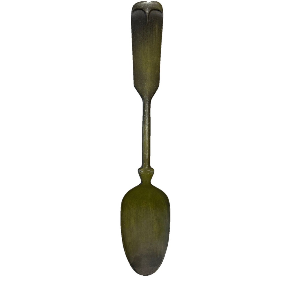 Spoon Metal Avocado Kitchen Wall Hanging Decor 21" Rustic Farmhouse MCM Vintage